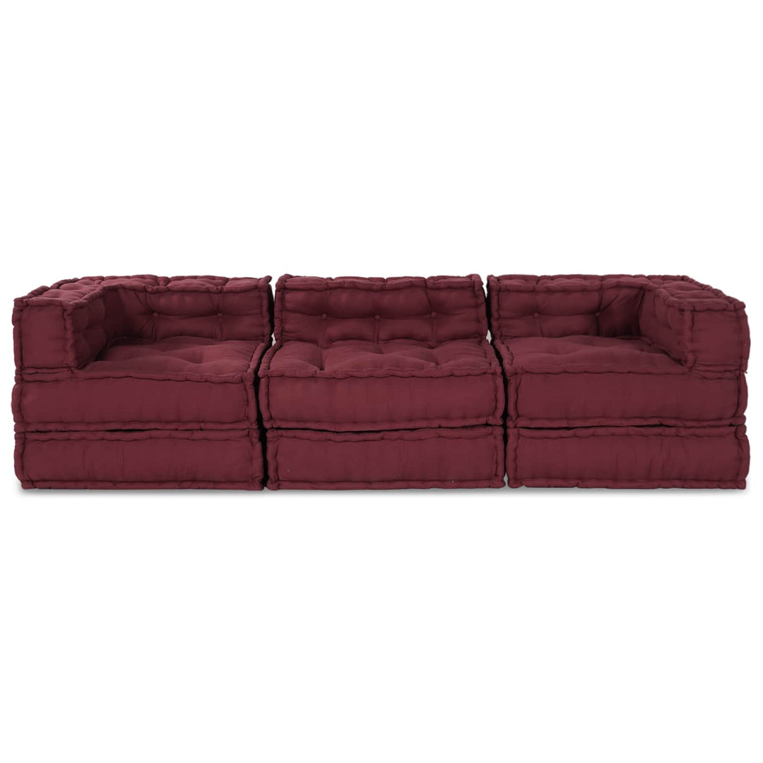 Modulsofa Enhet Tyg Bordeaux 210 X 70 X 56 Cm