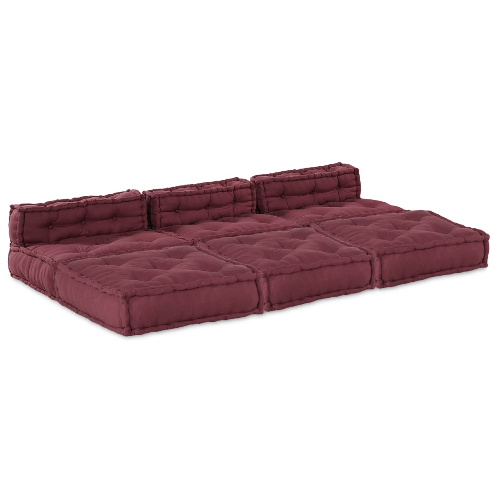 Modulsofa Enhet Tyg Bordeaux 210 X 140 X 56 Cm