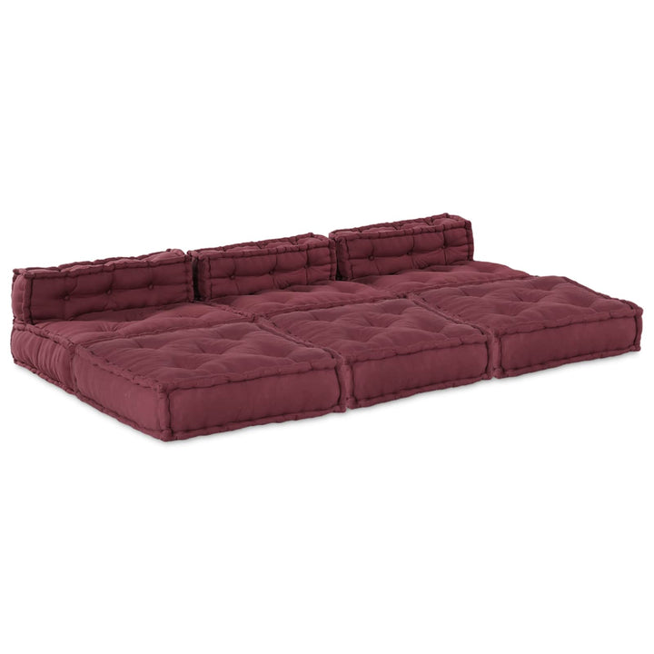 Modulsofa Enhet Tyg Bordeaux 210 X 140 X 56 Cm