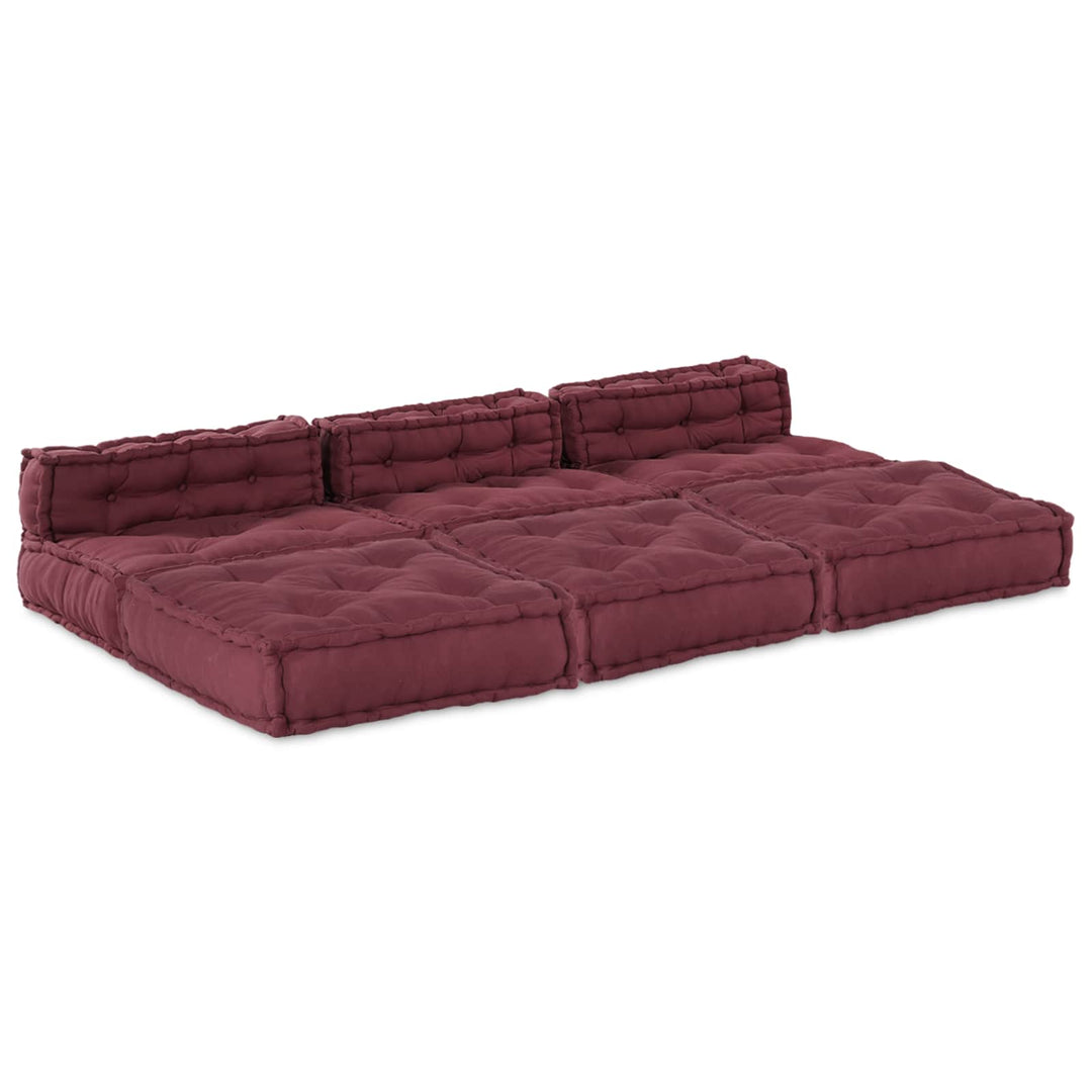 Modulsofa Enhet Tyg Bordeaux 210 X 140 X 56 Cm