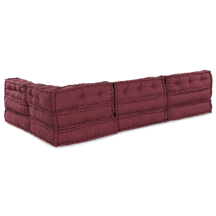 Modulsofa Enhet Tyg Bordeaux 210 X 140 X 56 Cm