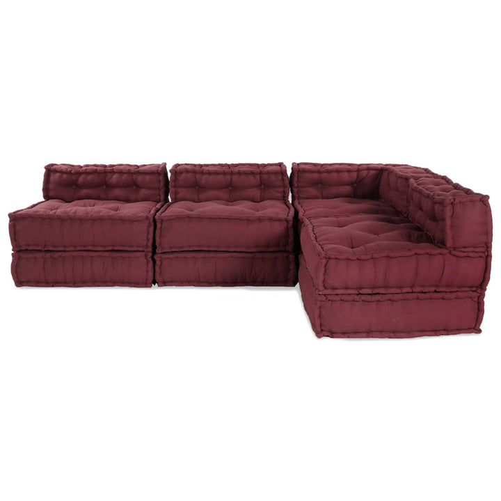 Modulsofa Enhet Tyg Bordeaux 210 X 140 X 56 Cm