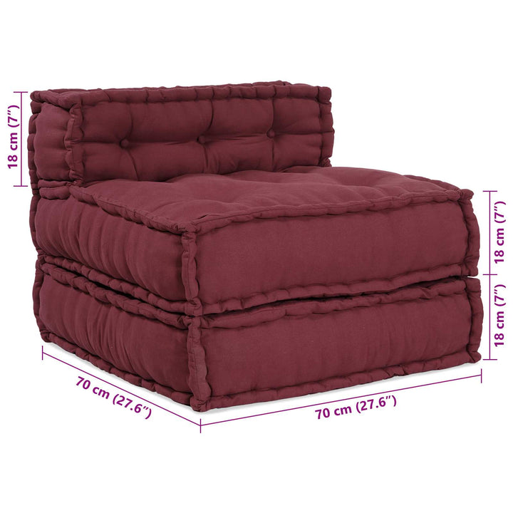 Modulsofa Enhet Tyg Bordeaux 210 X 140 X 56 Cm