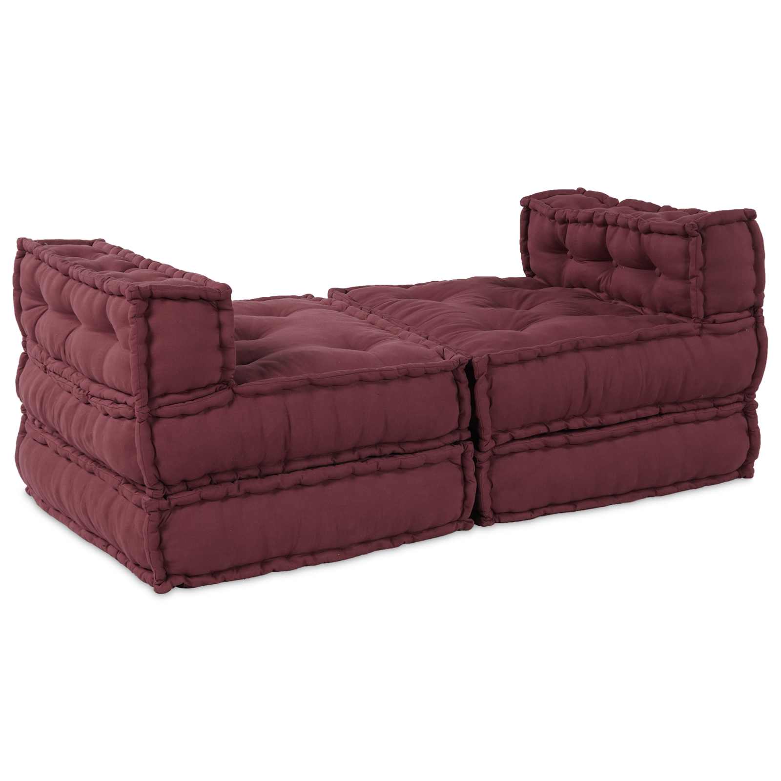 Modulsofa Enhet Tyg Bordeaux 210 X 140 X 56 Cm