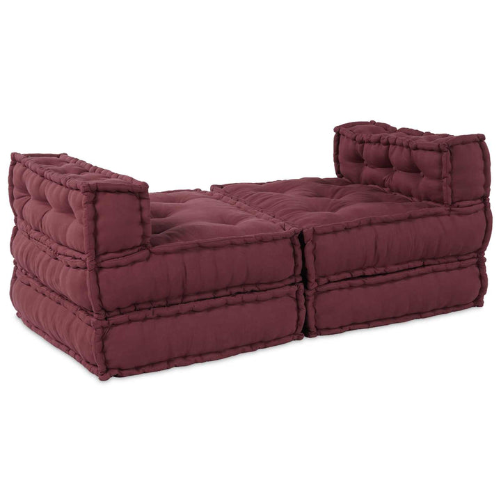Modulsofa Enhet Tyg Bordeaux 210 X 140 X 56 Cm
