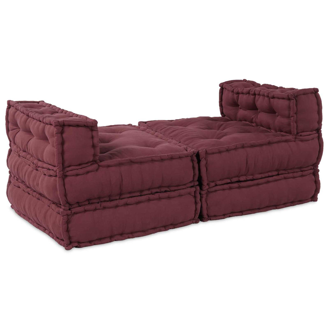Modulsofa Enhet Tyg Bordeaux 210 X 140 X 56 Cm
