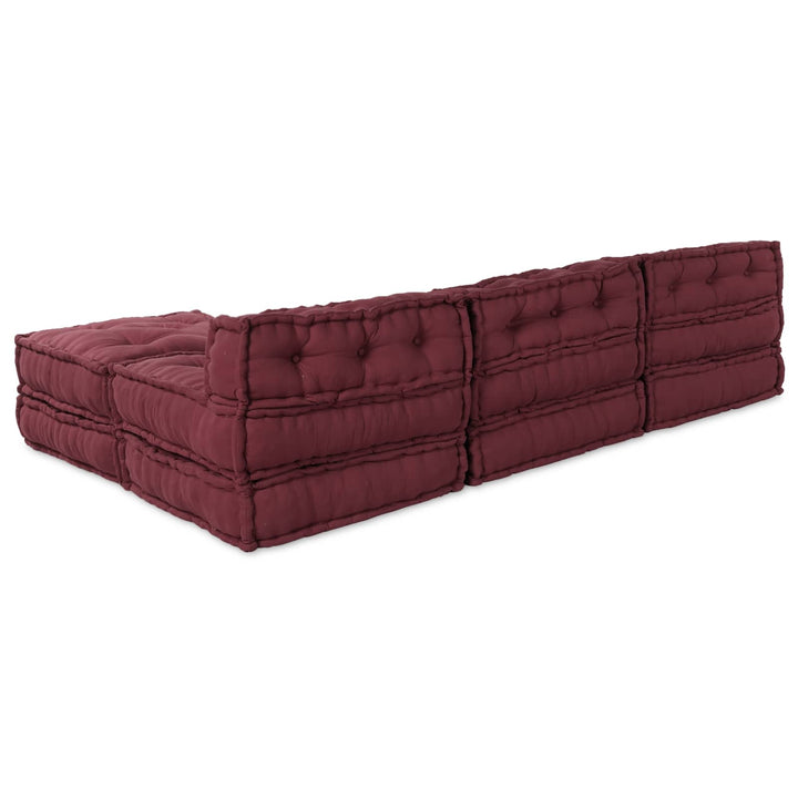 Modulsofa Enhet Tyg Bordeaux 210 X 140 X 56 Cm