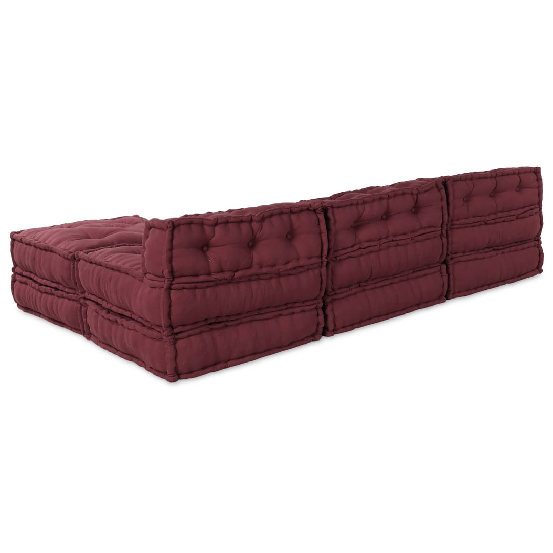 Modulsofa Enhet Tyg Bordeaux 210 X 140 X 56 Cm
