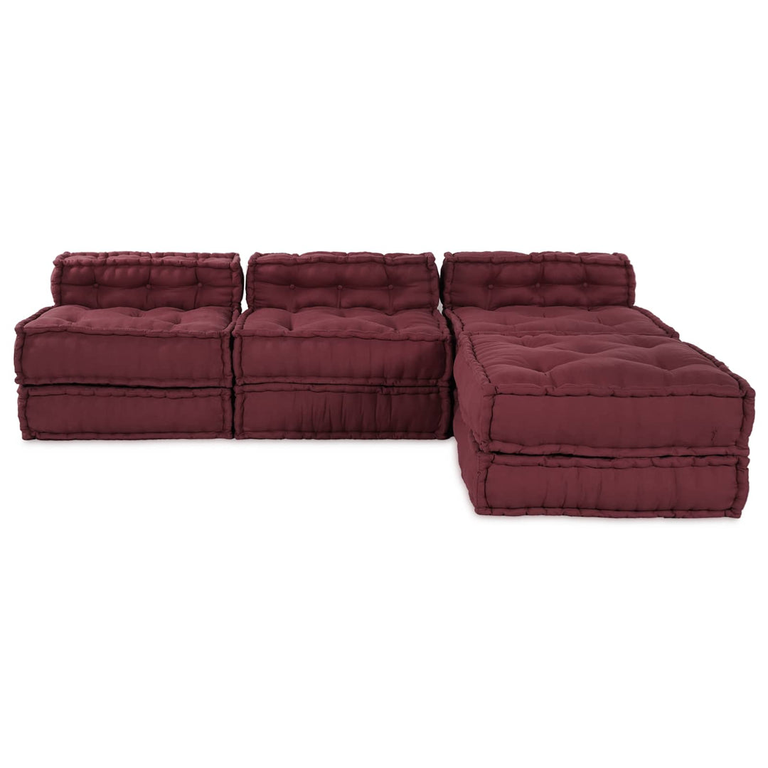 Modulsofa Enhet Tyg Bordeaux 210 X 140 X 56 Cm