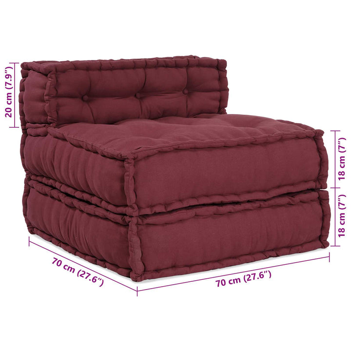 Modulsofa Enhet Tyg Bordeaux 210 X 140 X 56 Cm