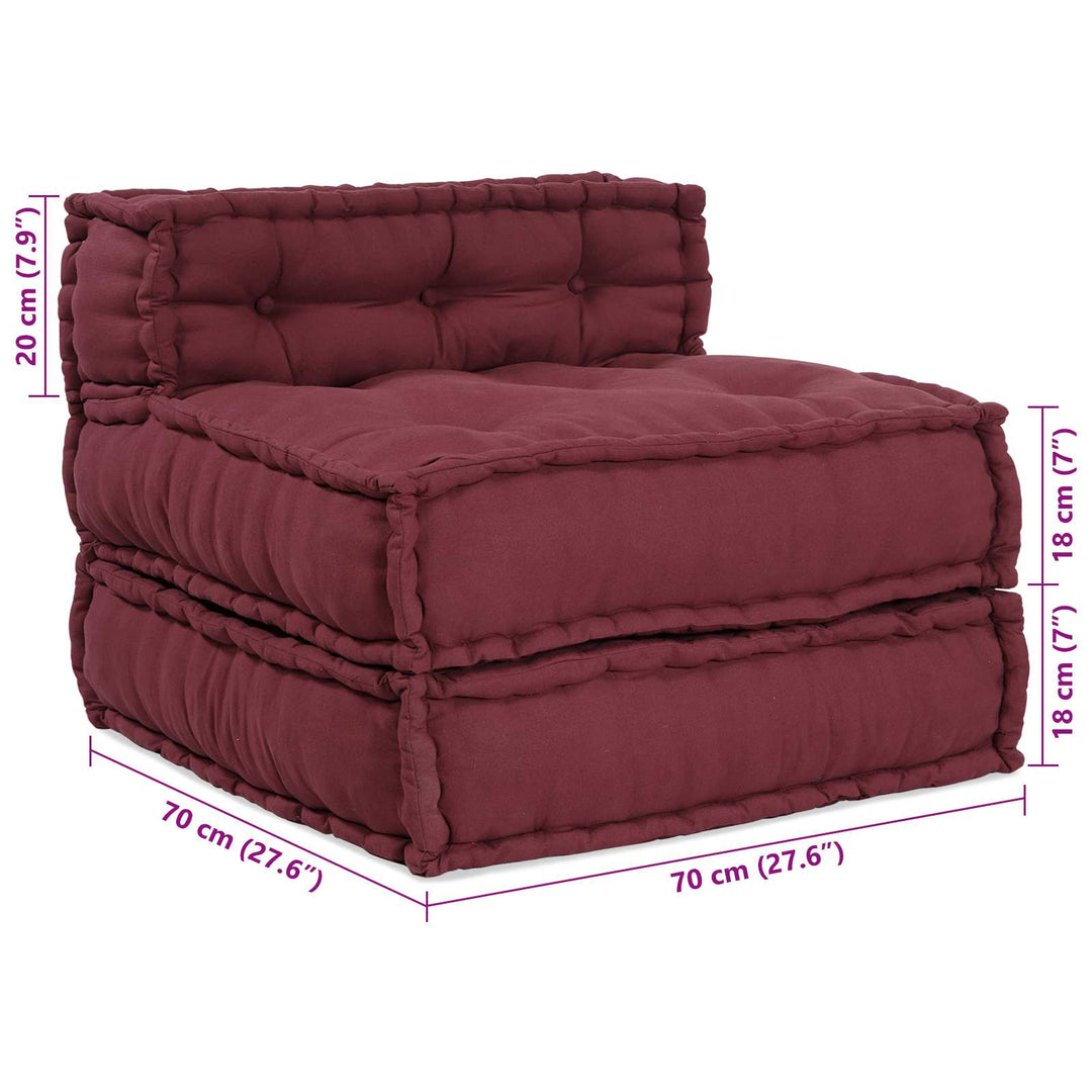 Modulsofa Enhet Tyg Bordeaux 210 X 140 X 56 Cm