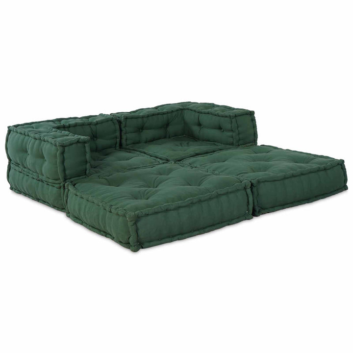 Modulsofa Enhet 2 St Tyg Grön 140 X 70 X 56 Cm