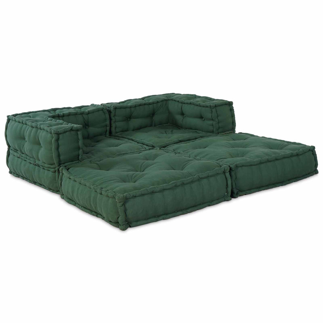 Modulsofa Enhet 2 St Tyg Grön 140 X 70 X 56 Cm