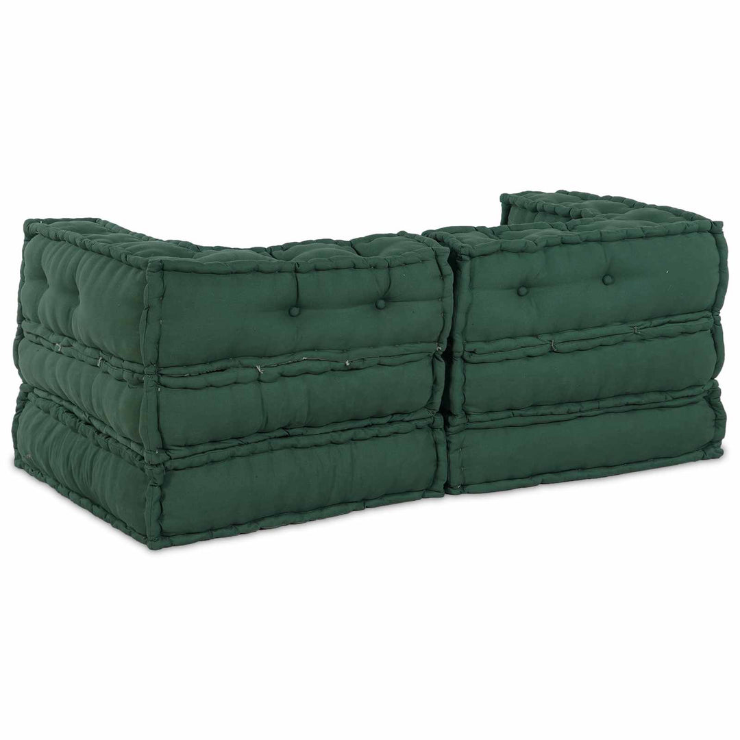 Modulsofa Enhet 2 St Tyg Grön 140 X 70 X 56 Cm