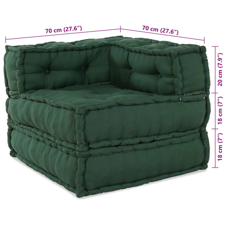 Modulsofa Enhet 2 St Tyg Grön 140 X 70 X 56 Cm