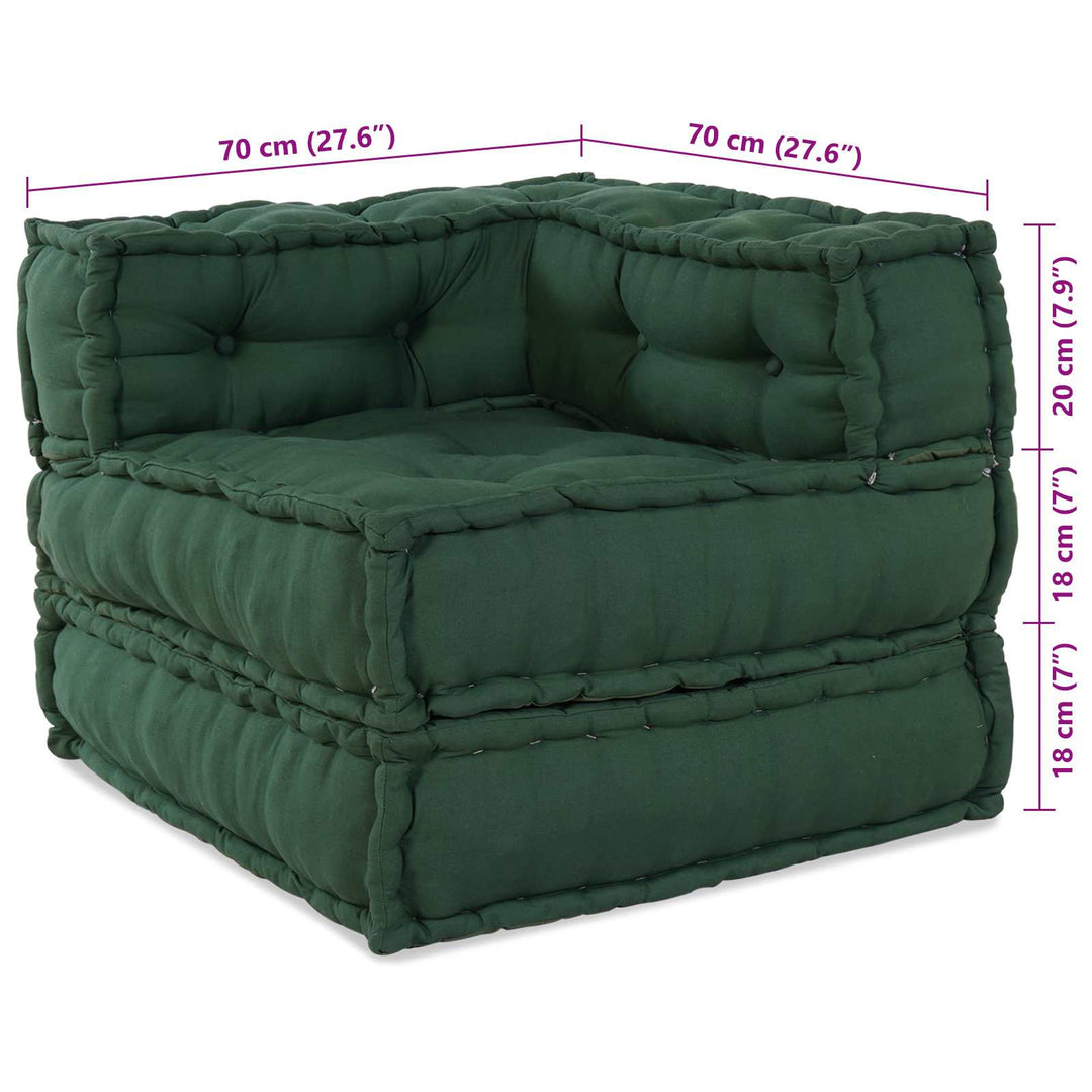 Modulsofa Enhet 2 St Tyg Grön 140 X 70 X 56 Cm