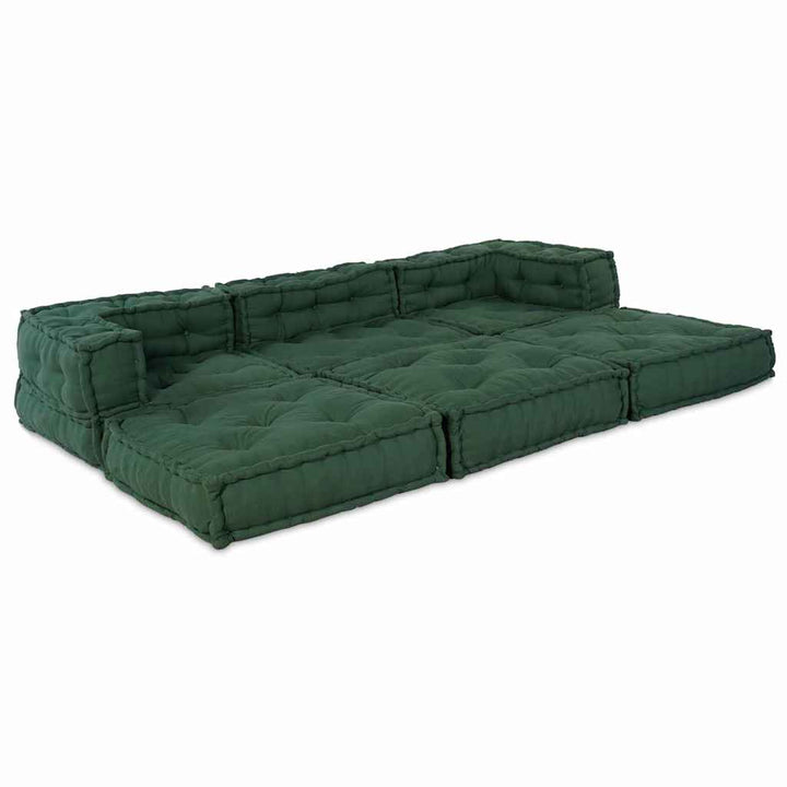 Modulsofa Enhet Tyg Grön 210 X 70 X 56 Cm