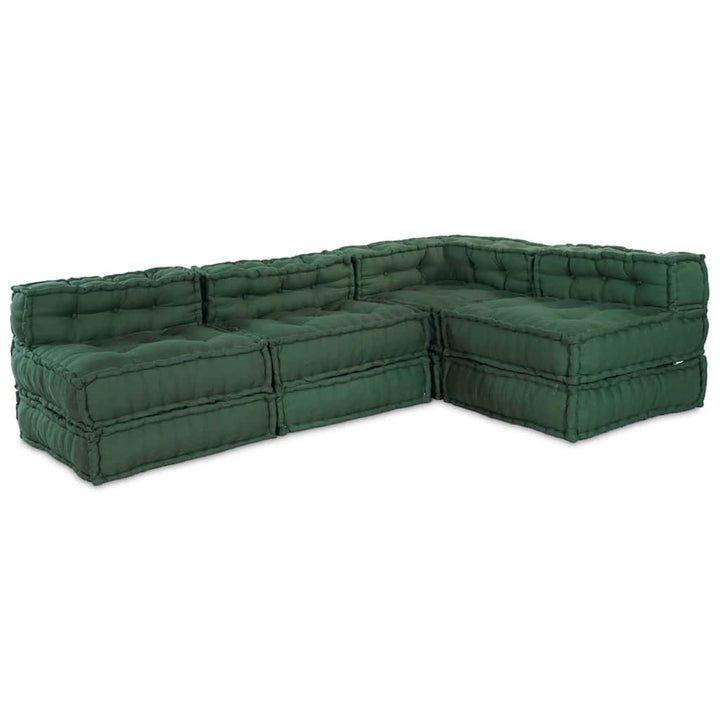 Modulsofa Enhet Tyg Grön 210 X 140 X 56 Cm
