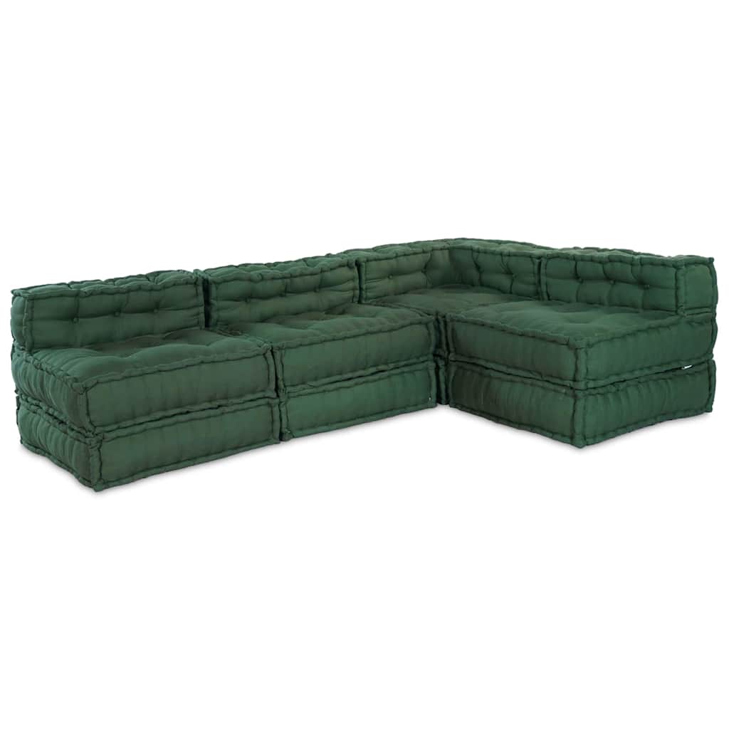 Modulsofa Enhet Tyg Grön 210 X 140 X 56 Cm