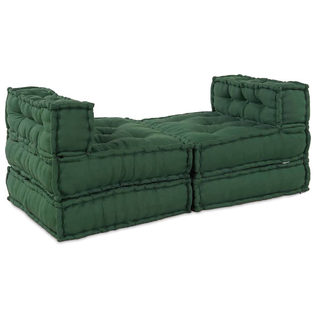 Modulsofa Enhet Tyg Grön 210 X 140 X 56 Cm