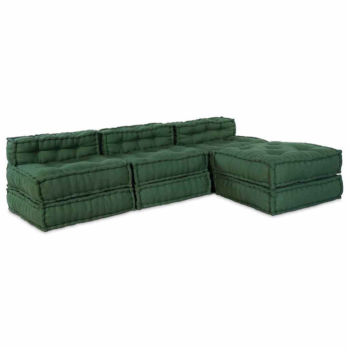 Modulsofa Enhet Tyg Grön 210 X 140 X 56 Cm