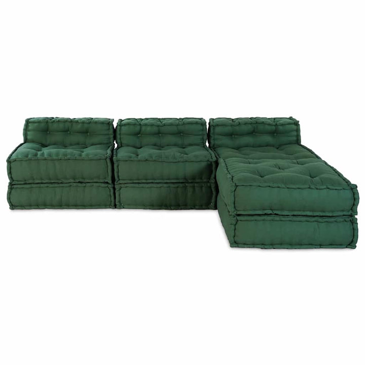Modulsofa Enhet Tyg Grön 210 X 140 X 56 Cm