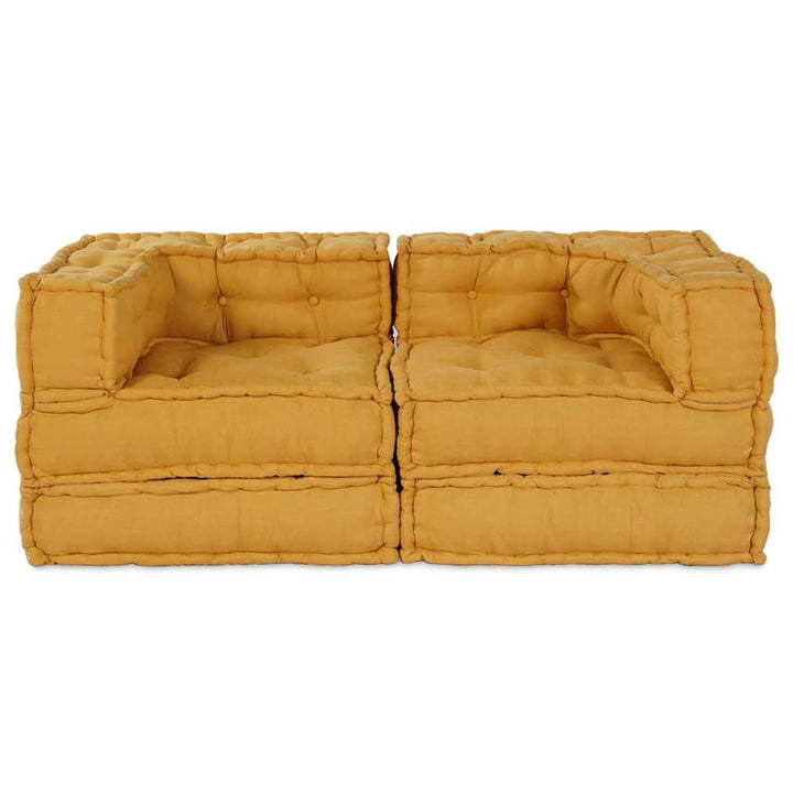 Modulsofa Enhet 2 St Tyg Gul 140 X 70 X 56 Cm