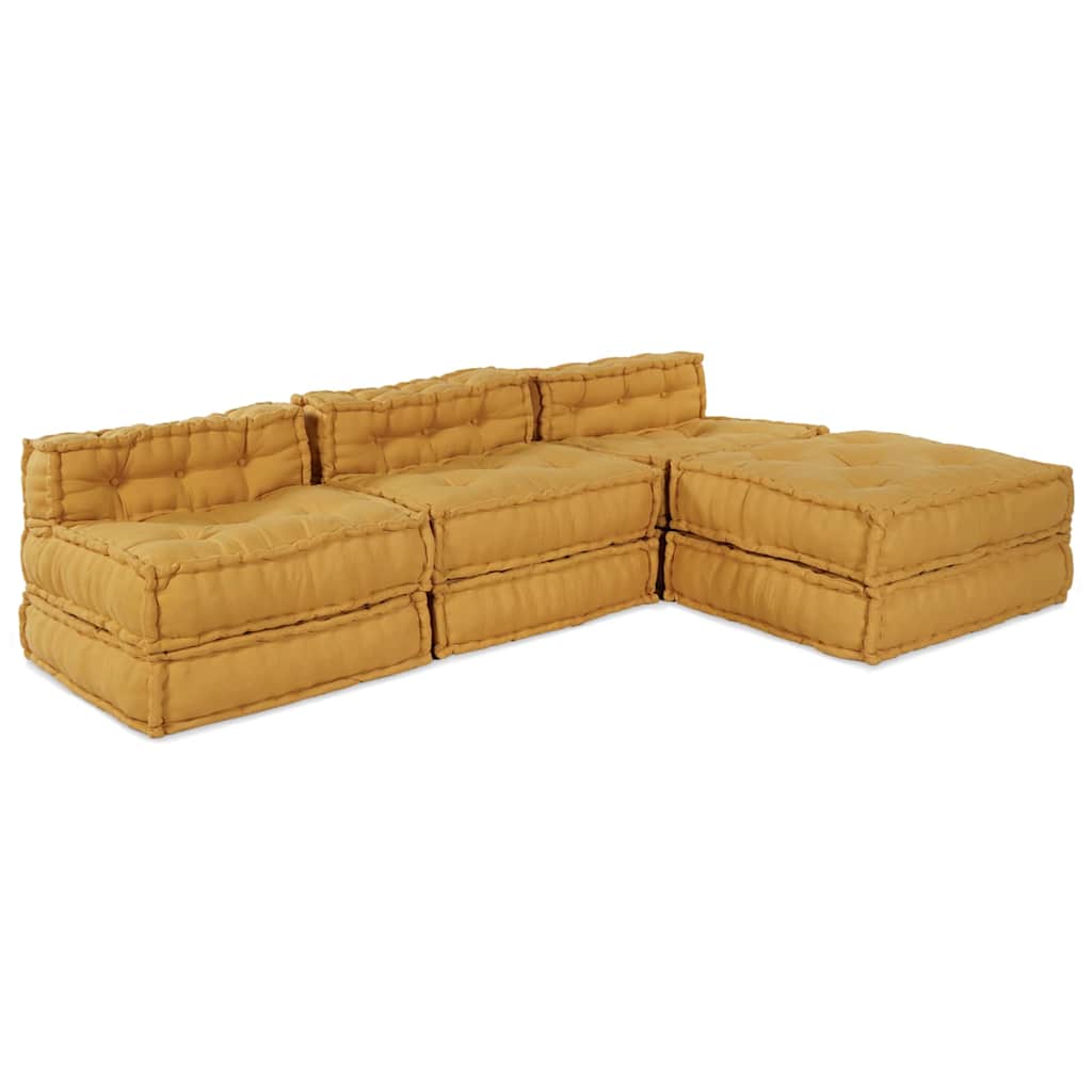 Modulsofa Enhet Tyg Gul 210 X 140 X 56 Cm