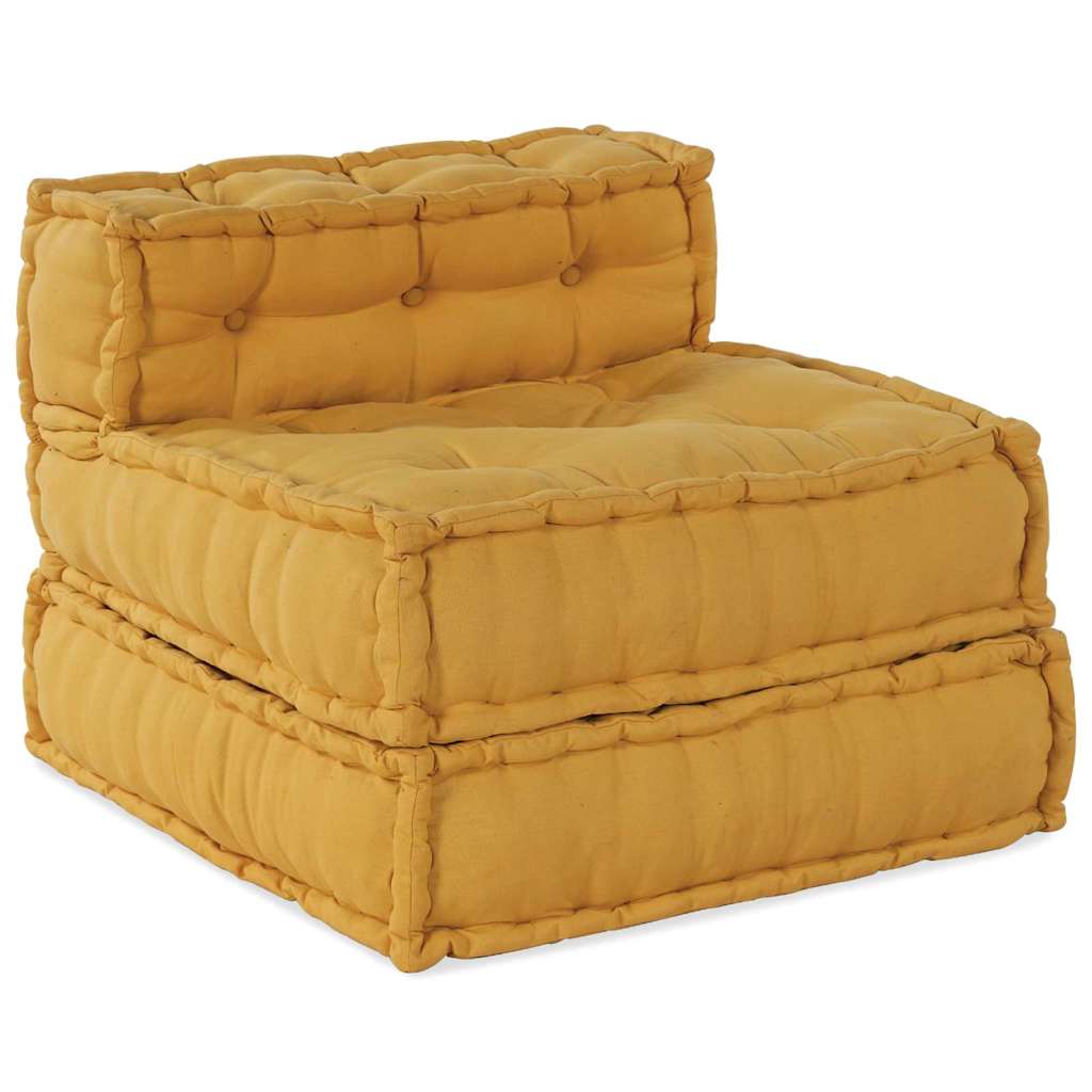 Modulsofa Enhet Tyg Gul 210 X 140 X 56 Cm