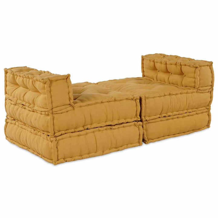 Modulsofa Enhet Tyg Gul 210 X 140 X 56 Cm