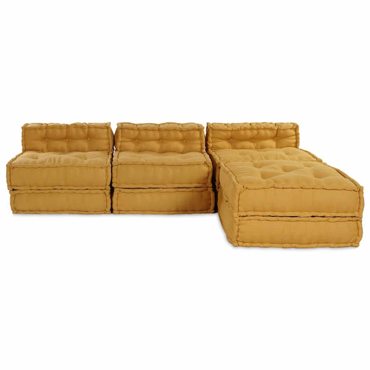 Modulsofa Enhet Tyg Gul 210 X 140 X 56 Cm