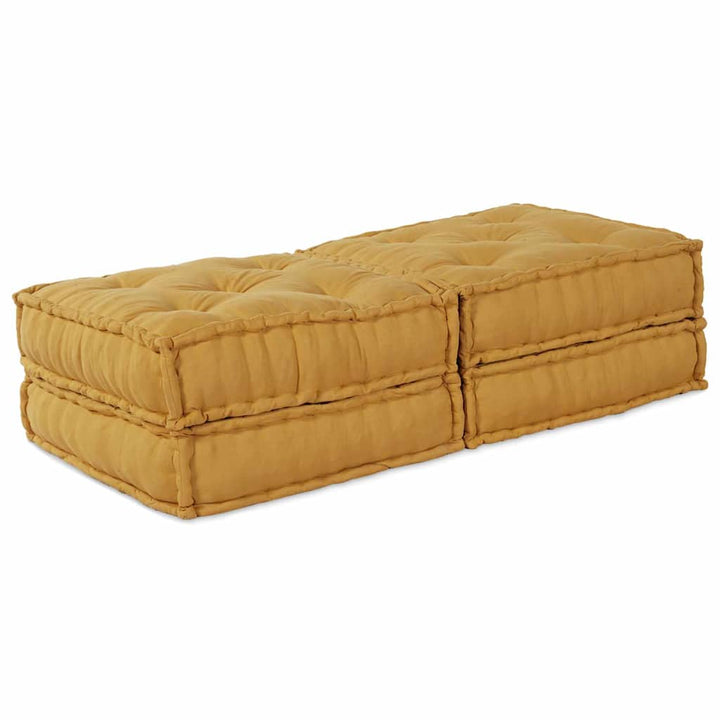 Modulsofa Enhet 2 Pcs Gul 140 X 70 X 36 Cm Tyg