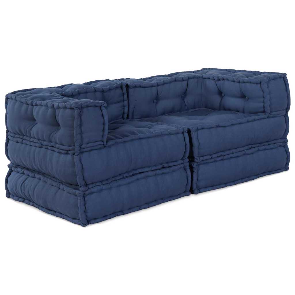Modulsofa Enhet 2 St Tyg Indigo 140 X 70 X 56 Cm