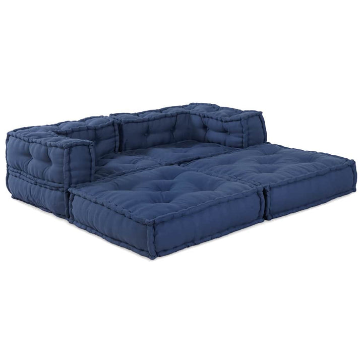 Modulsofa Enhet 2 St Tyg Indigo 140 X 70 X 56 Cm