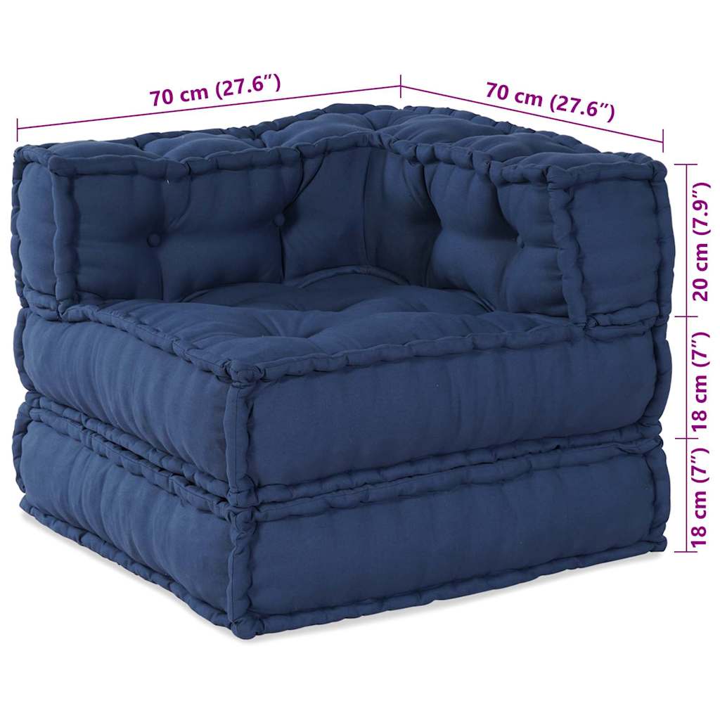 Modulsofa Enhet 2 St Tyg Indigo 140 X 70 X 56 Cm