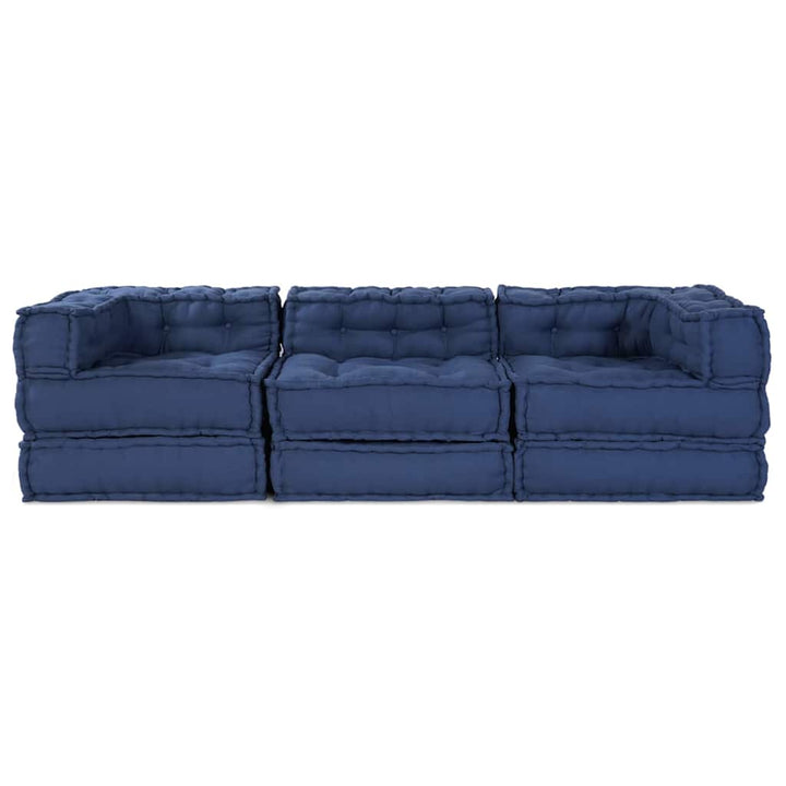 Modulsofa Enhet Tyg Indigo 210 X 70 X 56 Cm