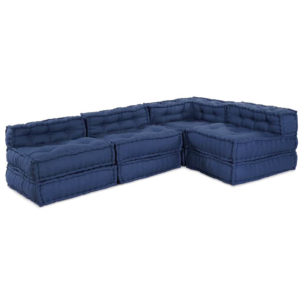 Modulsofa Enhet Tyg Indigo 210 X 140 X 56 Cm
