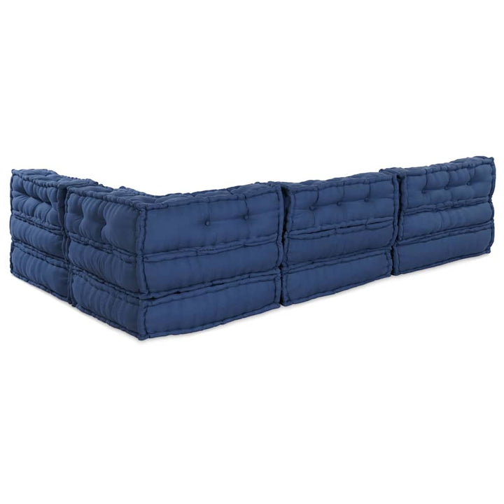 Modulsofa Enhet Tyg Indigo 210 X 140 X 56 Cm