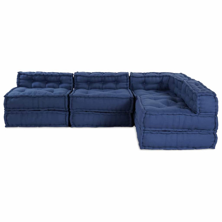 Modulsofa Enhet Tyg Indigo 210 X 140 X 56 Cm