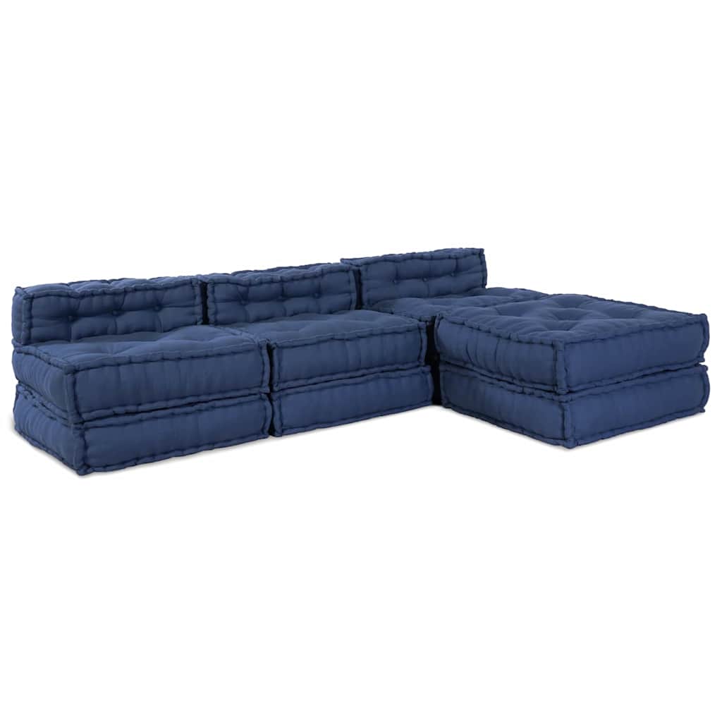 Modulsofa Enhet Tyg Indigo 210 X 140 X 56 Cm
