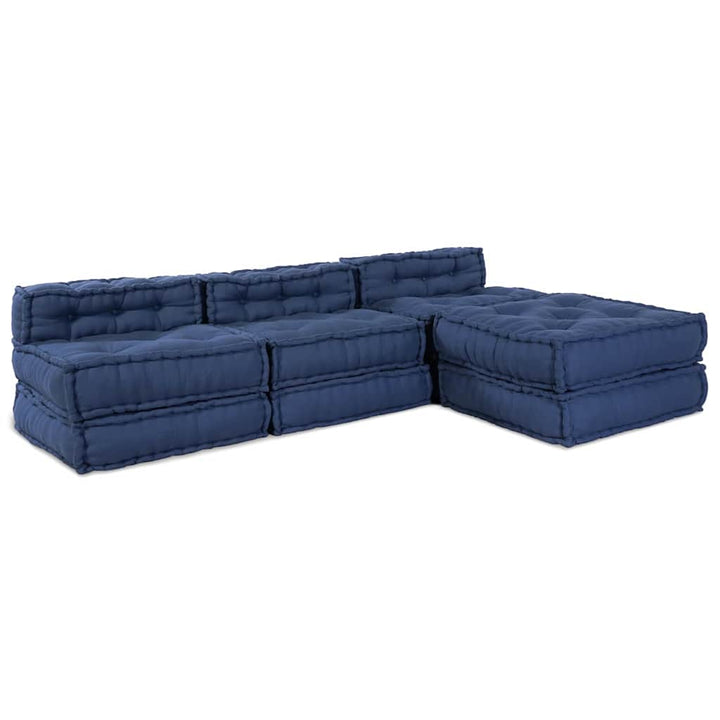 Modulsofa Enhet Tyg Indigo 210 X 140 X 56 Cm