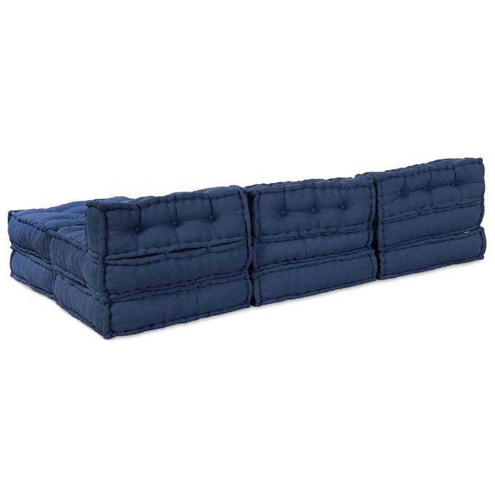 Modulsofa Enhet Tyg Indigo 210 X 140 X 56 Cm