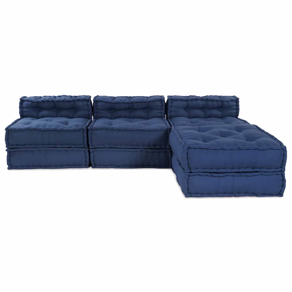 Modulsofa Enhet Tyg Indigo 210 X 140 X 56 Cm