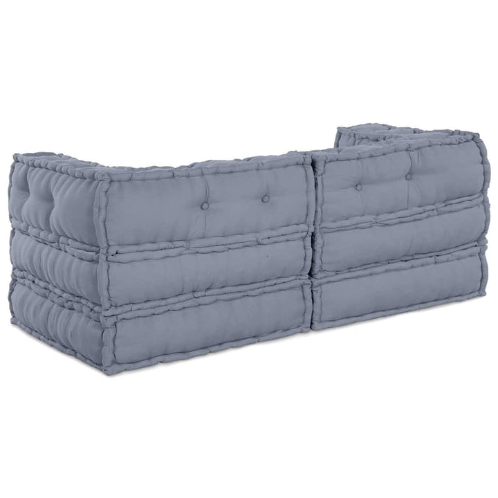 Modulsofa Enhet 2 St Tyg Grå 140 X 70 X 56 Cm
