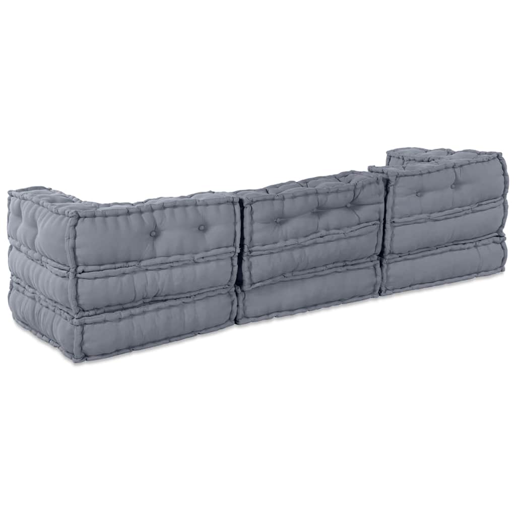 Modulsofa Enhet Tyg Grå 210 X 70 X 56 Cm