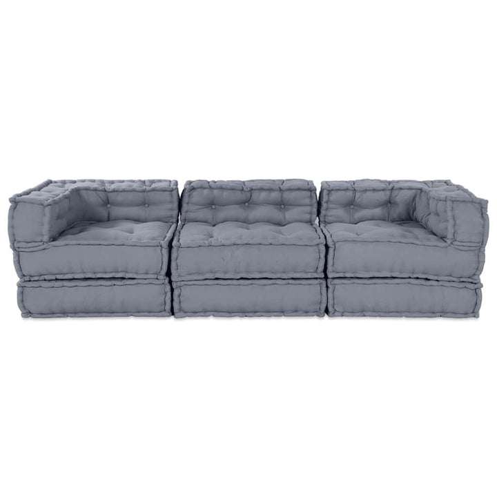Modulsofa Enhet Tyg Grå 210 X 70 X 56 Cm