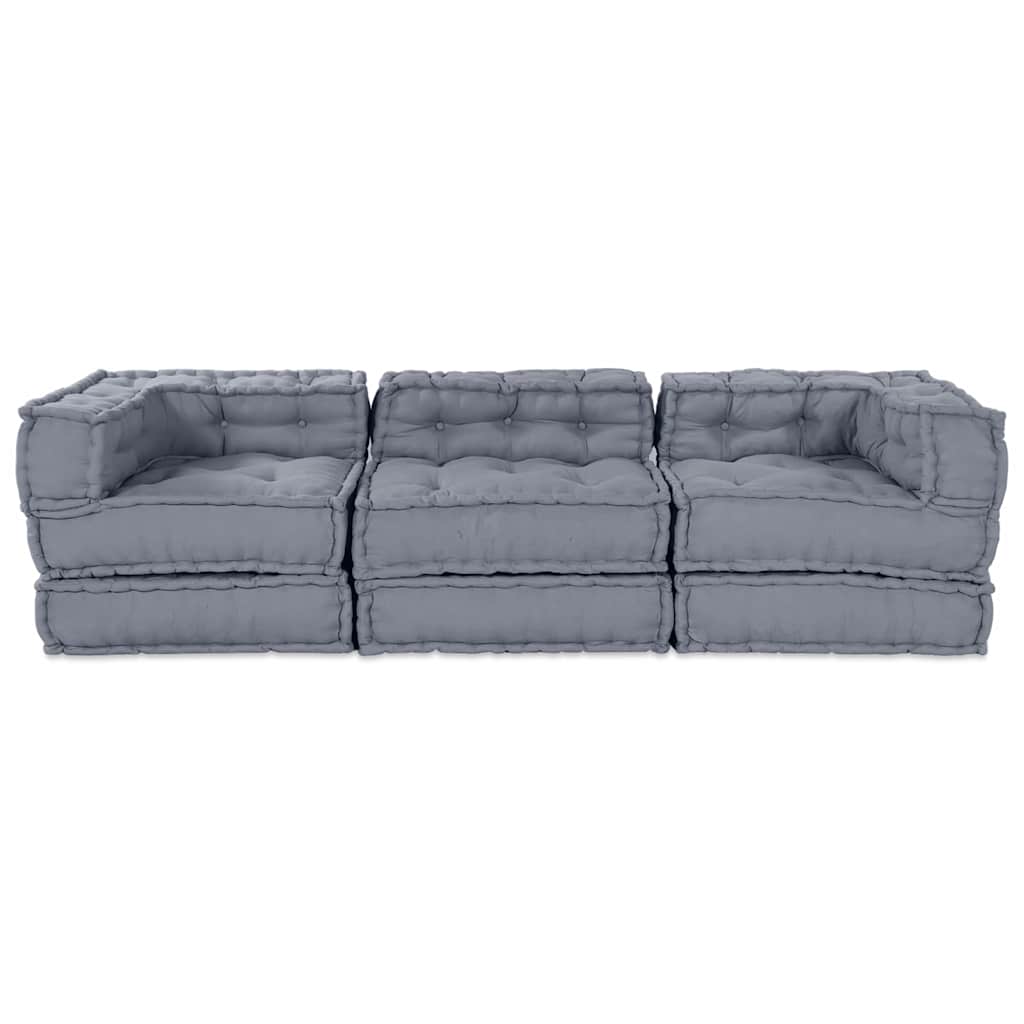 Modulsofa Enhet Tyg Grå 210 X 70 X 56 Cm