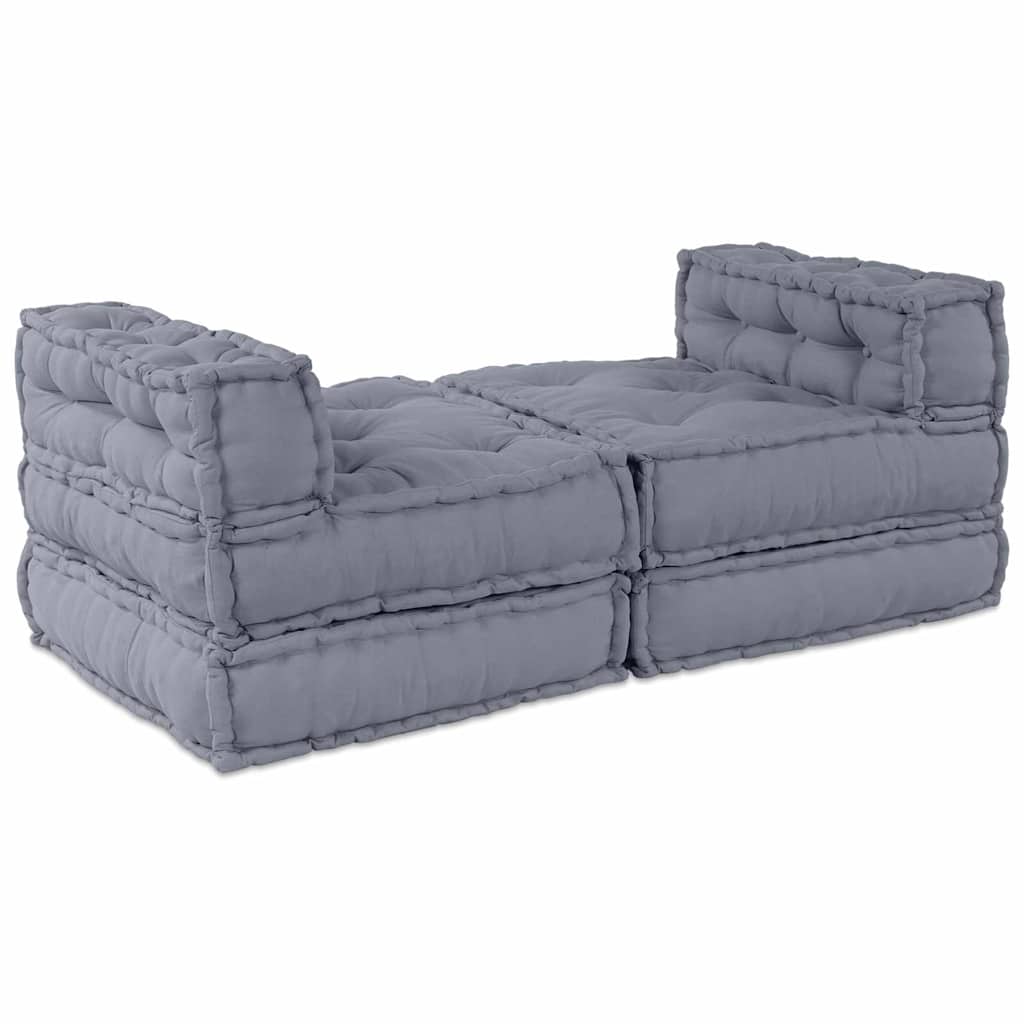 Modulsofa Enhet Tyg Grå 210 X 140 X 56 Cm