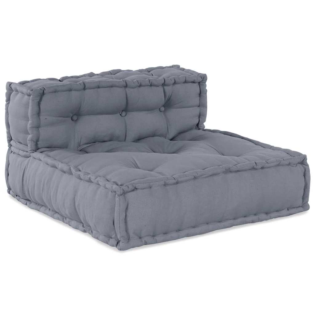 Modulsofa Enhet Tyg Grå 210 X 140 X 56 Cm