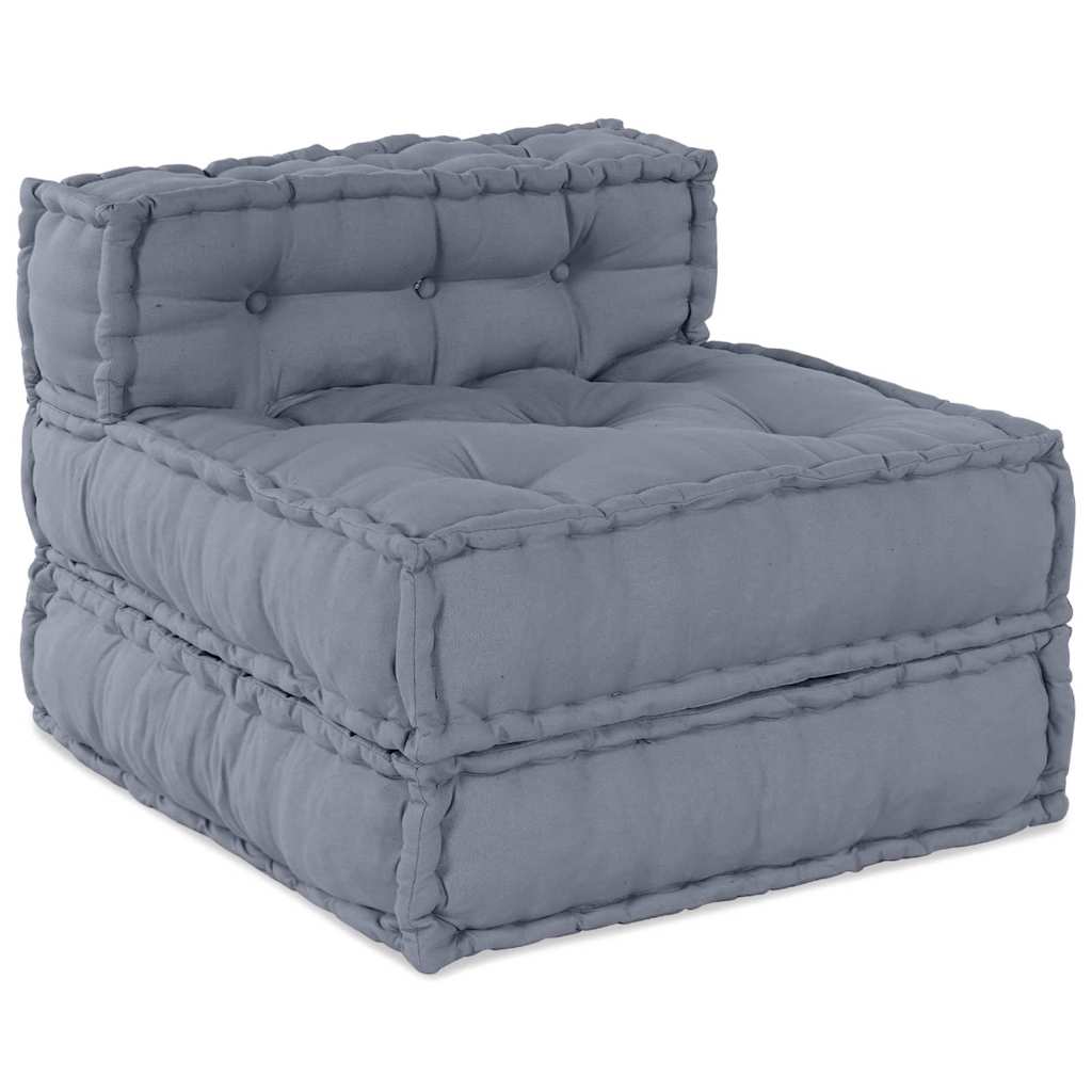 Modulsofa Enhet Tyg Grå 210 X 140 X 56 Cm